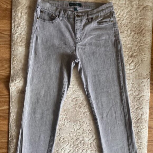 Ralph Lauren LRL soft gray jeans size 10 classic straight - Picture 2 of 6
